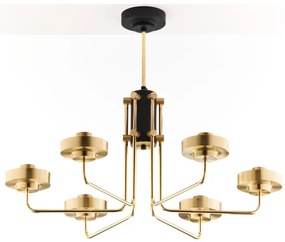 Jupiter 2089 - Lustră pe tijă RAMIREZ, 6xE27/15W/230V, auriu/negru