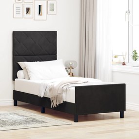 vidaXL Cadru de pat cu headboard Negru 80 x 200 cm Catifea