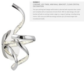 Aplica de perete LED moderna design cromat Twirls 12W 9208CC SRT