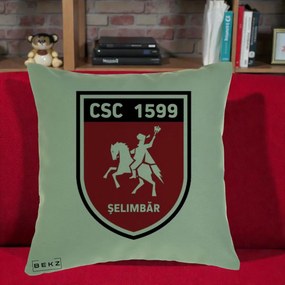 Perna Personalizata CSC 1599 Selimbar Fotbal, 40x40 cm, Verde, Husa Detasabila, Perna Inclusa, BEKZ®