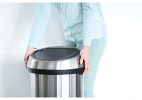 Cos de gunoi Brabantia Touch Bin 647251, 60 L, Deschidere lina si silentioasa, Negru/inox