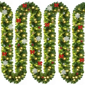 Ghirlandă de Crăciun ANDREA cu iluminare, decorată, 5m, verde Jurhan