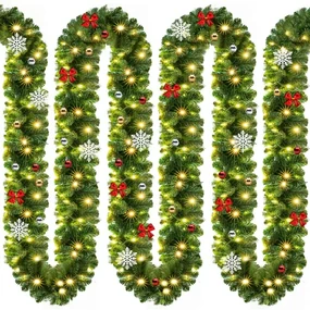 Jurhan Ghirlandă de Crăciun ANDREA cu iluminare, decorată, 5m, verde