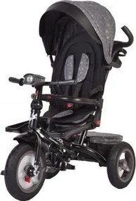 Tricicleta cu copertina detasabila NOVOKIDS™ Jockey Trike , Cu far luminos si melodii, Roti gonflabile din cauciuc, Pozitie somn, Pedale si maner