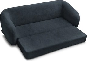 Canapea albastru-închis extensibilă cu tapițerie din chenille 228 cm Neyo – Bobochic Paris