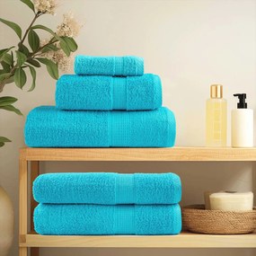 vidaXL Prosoape de baie 2 pcs Turcoaz 15 x 21 cm Bumbac