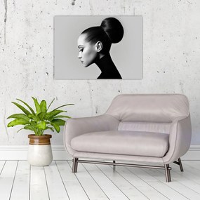 Tablou pe sticlă - Profilui femeii frumoase (70x50 cm)