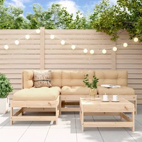 3186522 vidaXL Set mobilier relaxare de grădină 5 piese lemn masiv de pin