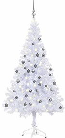 vidaXL Brad de Crăciun pre-iluminat cu globuri, 150 cm, 380 de ramuri