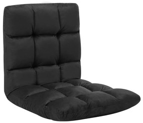 vidaXL Scaun de podea pliabil, negru, microfibră