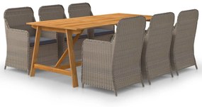 3068824 vidaXL Set mobilier de grădină, 7 piese, maro