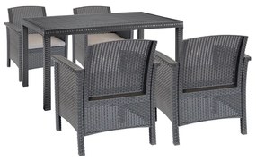 Set mobilier de grădină Venus IV cu 4 locuri, grafit