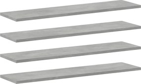 vidaXL Plăci bibliotecă, gri beton, 4 buc, 80 x 20 x 1,5 cm, lemn