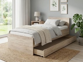 Pat ELISA 90 x 200 cm, stejar sonoma Saltele: Saltea Sommera 18 cm, Somiera pat: Cu lamele curbate