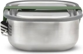 Cutie pentru pranz Black+Blum BAM-SS-L010, 1 L, Dreptunghiulara, Potrivita pentru cuptor, Fara BPA, Otel inoxidabil, Inox/Verde