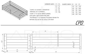 Pat pentru copii în culoare naturală din lemn de pin 140x200 cm Mila CPD – Adeko