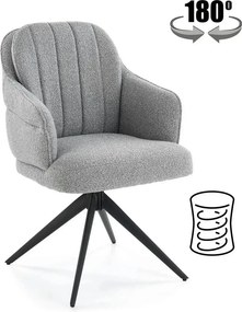 Scaun K570, gri/negru, stofa/otel, 61x70x92 cm