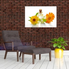 Tablou cu ulei de flori (90x60 cm)
