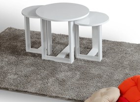 Masă pliantă Mira White, 3 buc