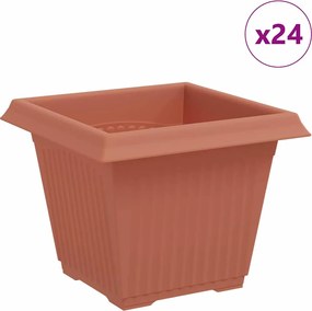 vidaXL Vază pătrată pentru flori 24 pcs Roșu cărămidă 33 x 33 x 26 cm