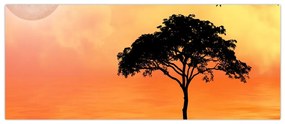 Tablou cu copac în apus de soare (120x50 cm)