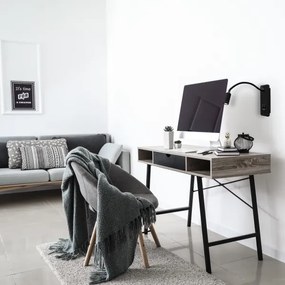 Veioză LED flexibilă de perete cu USB BASE 1xLED/8W+1xLED/2W/230V negru