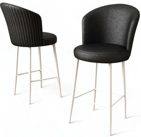 Set de scaune de bar Uras Black and White, 2 buc., 2 buc.
