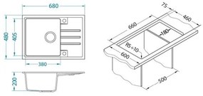 Chiuvetă de bucătărie ALVEUS 1149126 INTERMEZZO 68x48 cm negru mat