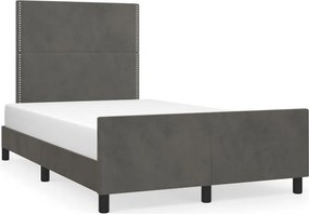 vidaXL Cadru de pat fără saltea, gri închis, 120x200 cm, catifea