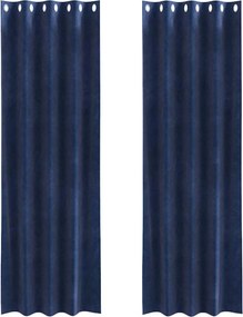 vidaXL Perdele opace 2 pcs Albastru închis 140 x 245 cm Catifea