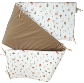 Aparatoare laterala patut, 2 fete, Comori din natura, velvet bej, 180 x 35 cm