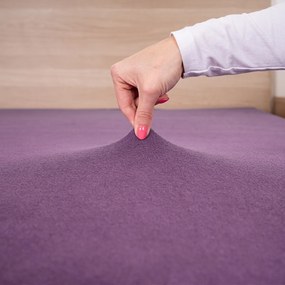 Cearșaf de pat 4Home, din frotir, violet, 180 x 200 cm, 180 x 200 cm