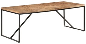 Masa de bucatarie, 200x90x76 cm, lemn masiv acacia  mango 1, Negru, 200 x 90 x 76 cm