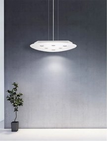 Lustra LED suspendata design modern Triangolo alba