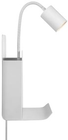 Nordlux - Aplica de perete ROOMI cu poliță și USB 1xGU10/8W/230V albă