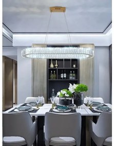 Lustra Led Cu Telecomanda, Elit's Cristal, Gold 64w