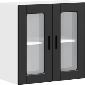 vidaXL Dulap de bucătărie cu ușă din sticlă „Porto” negru