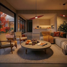 Lustră suspendată pe cablu PIATTO 1xGX53/15W/230V, diametru 45 cm, bordeaux