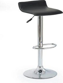 Scaun bar H1, negru/crom, piele ecologica/PVC/otel, 40x39x63/84 cm