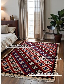 Covor roșu reversibil, țesut manual din lână 120x170 cm Kamal Rami – Nouristan