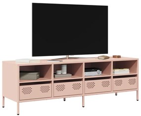vidaXL Dulap TV, roz, 135x39x43,5 cm, oțel laminat la rece
