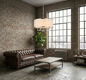 Open Design OR80209 - Lustră suspendată pe lanț CASA, 3xE14/12W/230V, crem/crom lucios