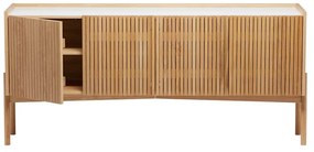 Comodă în culoare naturală joasă cu aspect de lemn de stejar 177x42 cm Bottrup – Woodman