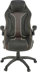 Scaun de birou HAMLET, negru/gri, piele ecologica, 65x70x117 cm