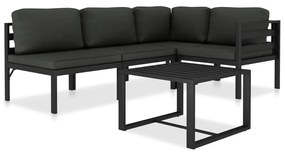 vidaXL Set mobilier de grădină cu perne, 5 piese, antracit, aluminiu