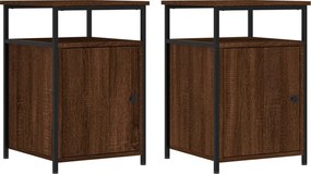 vidaXL Noptiere, 2 buc., stejar maro, 40x42x60 cm, lemn prelucrat