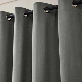 Draperie gri antracit termoizolantă din catifea reiată 140x260 cm Madison – douceur d'intérieur