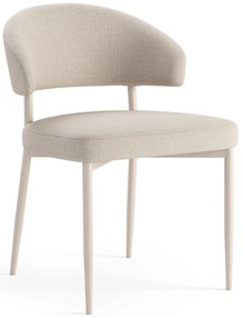 MAZZONI EXPORT IRIS Bej (material Basel 24)/cadru bej - SCAUN MODERN TAPIȚAT PENTRU SALON/SUFRAGERIE BOHO