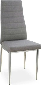Scaun tapitat H263, gri/crom, stofa clasica/metal, 40X38X96 cm