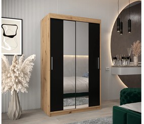 Dulap de haine 120 cm Toki 1 (stejar artisan + negru mat). 1064896